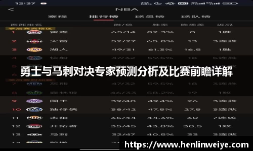 勇士与马刺对决专家预测分析及比赛前瞻详解